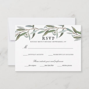 Elegant Greenery Wedding RSVP Karte