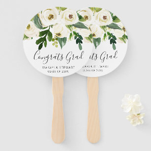 Elegant Greenery White Floral Abschluss Fächer