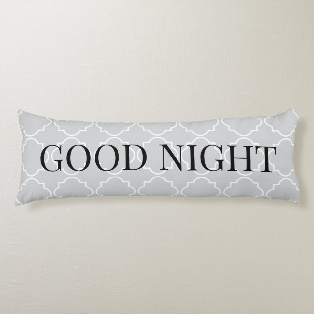 Elegant grey morrocan quatrefoil trellis seitenschläferkissen (Vorderseite)