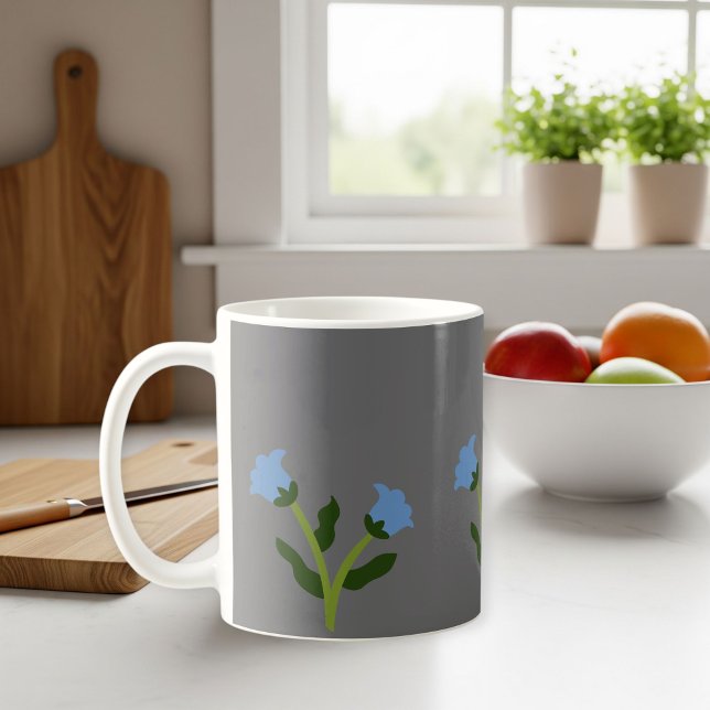 Elegant Grey Mug with Floral Design Kaffeetasse (Von Creator hochgeladen)