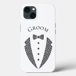 Elegant Groom Tuxedo Schwarz-weiß Wedding Case-Mate iPhone Hülle