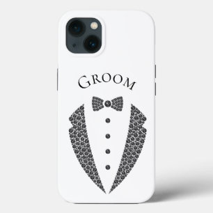 Elegant Groom Tuxedo Schwarz-weiß Wedding Case-Mate iPhone Hülle