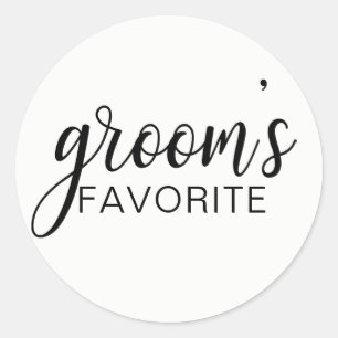 Elegant GROOM's LIEBLINGSGEGENSTÄNDE für Hochzeite Runder Aufkleber