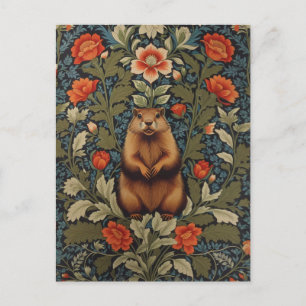 Elegant Groundhog William Morris Inspiriert Postkarte