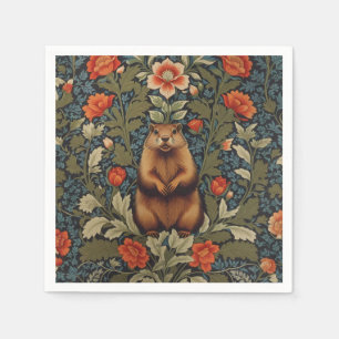 Elegant Groundhog William Morris Inspiriert Serviette