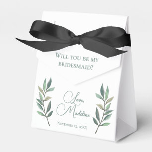 Elegant grün botanisch wirst du meine Bridesmaid s Geschenkschachtel