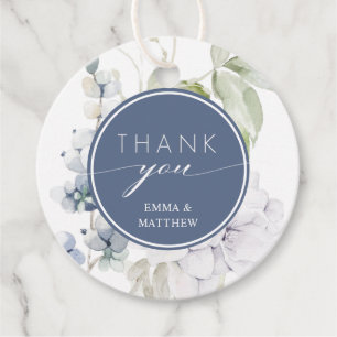 Elegant Grün und Navy Floral Modern Vielen Dank Geschenkanhänger