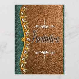Elegant grün und orange in Kupfer Einladung