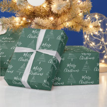 Elegant Grün weiße Weihnachtsbaum Frohe Weihnachte