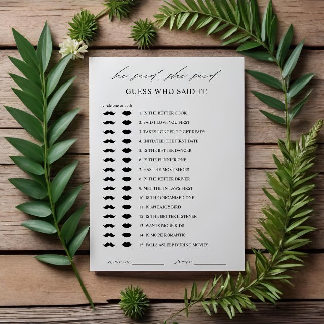 Elegant Guess Who Brautparty Game Card Einladung (Von Creator hochgeladen)
