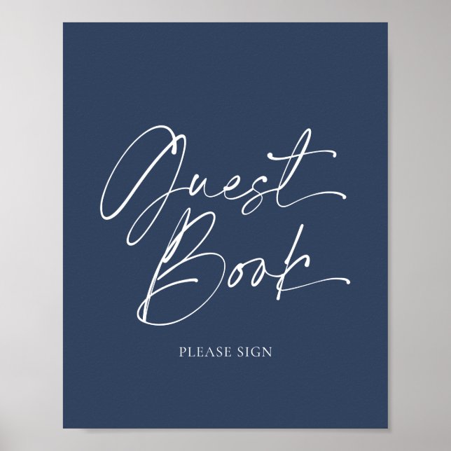 Elegant Guest Book Sign Calligraphy Poster (Vorne)
