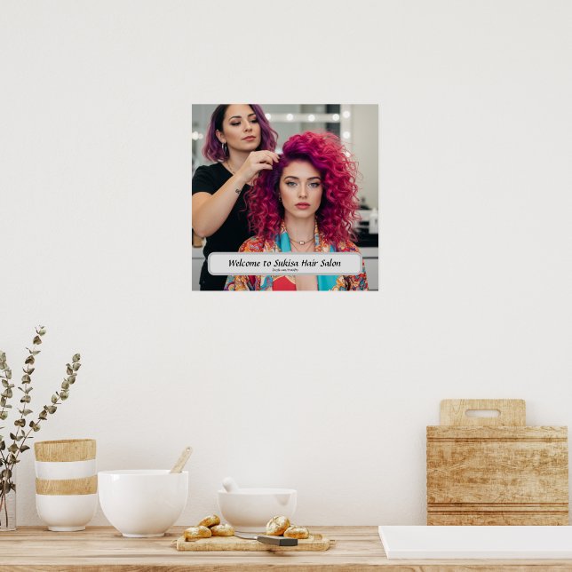  Elegant Hair Salon Custom Name Poster (Küche)