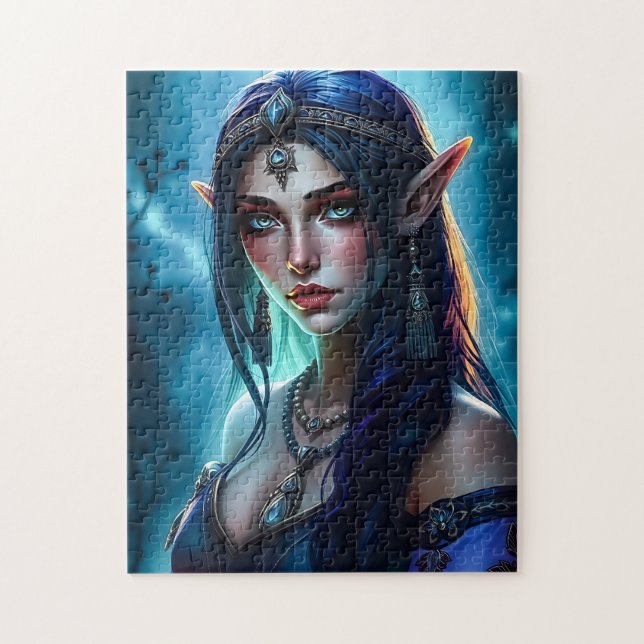Elegant Half-Elven Priestess Jigsaw Puzzle (Vertikal)