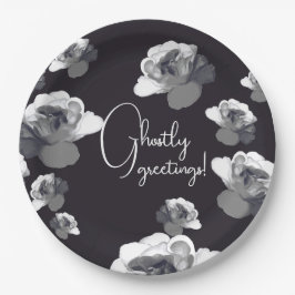 Elegant Halloween Grüße Ghosting Rose Pappteller