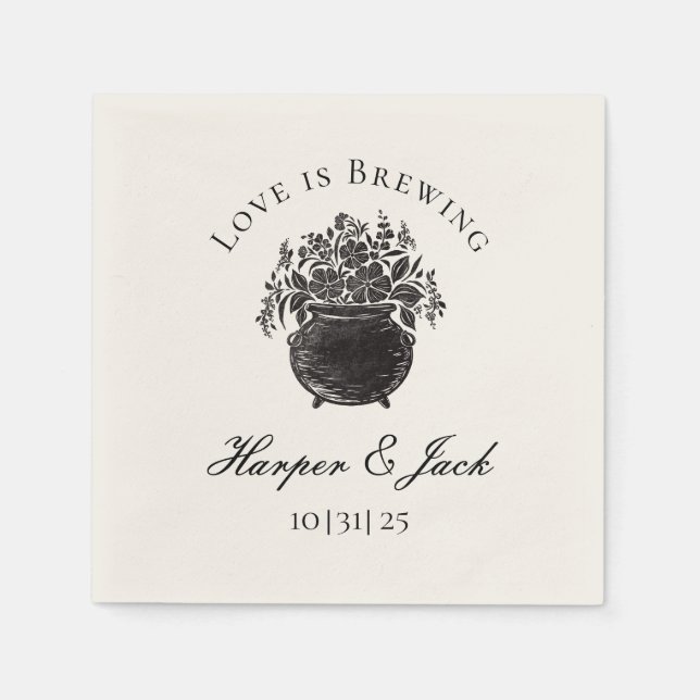 Elegant Halloween Hochzeit Personalisiert Napkins Serviette (Vorderseite)