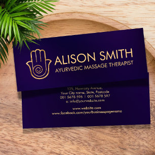 Elegant Hamsa Hand Energy Spiral Mini Visitenkarte