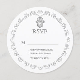 Elegant Hamsa Runde Hochzeit RSVP Karte