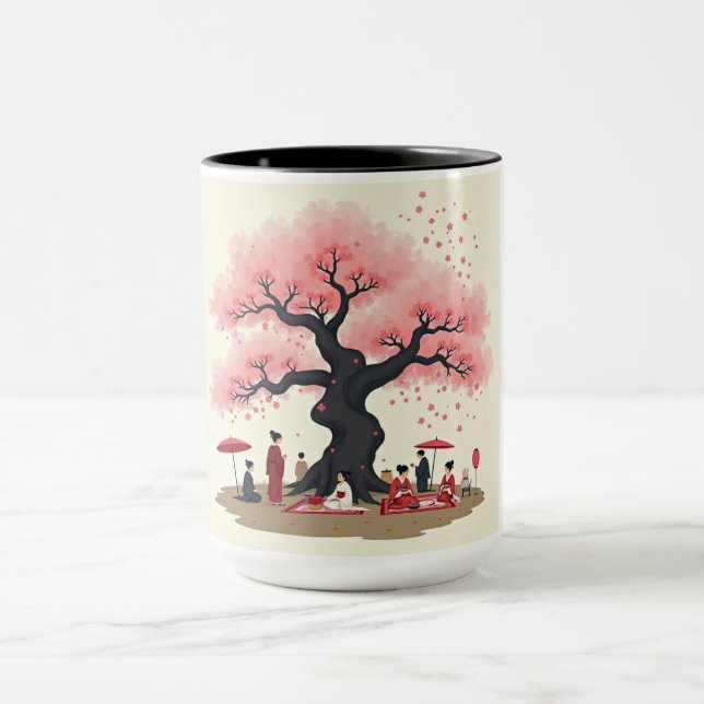 Elegant Hanami Cherry Blossom Mug Tasse (Zentrum)