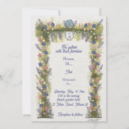 Elegant Hand-Drawn Floral Wedding Invitation  Einladung