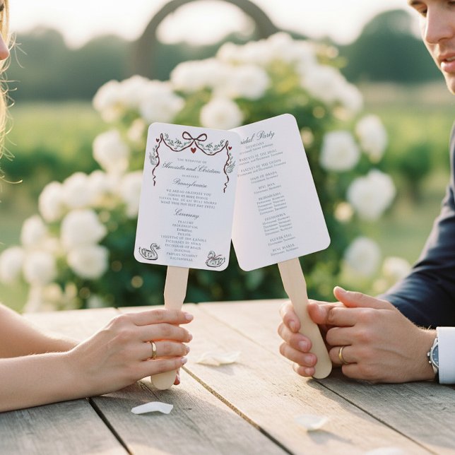 Elegant hand drawn  Wedding Ceremony Program Fans Fächer (Von Creator hochgeladen)