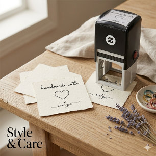 Elegant Handgefertigt mit Liebe von Name Permastempel