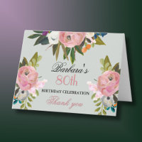 Elegant handgemalt Floral 80. Geburtstagsparty