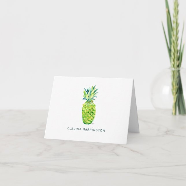 Elegant handGezeichnet Ananas Leere Botanisch Karte (Vorderseite)