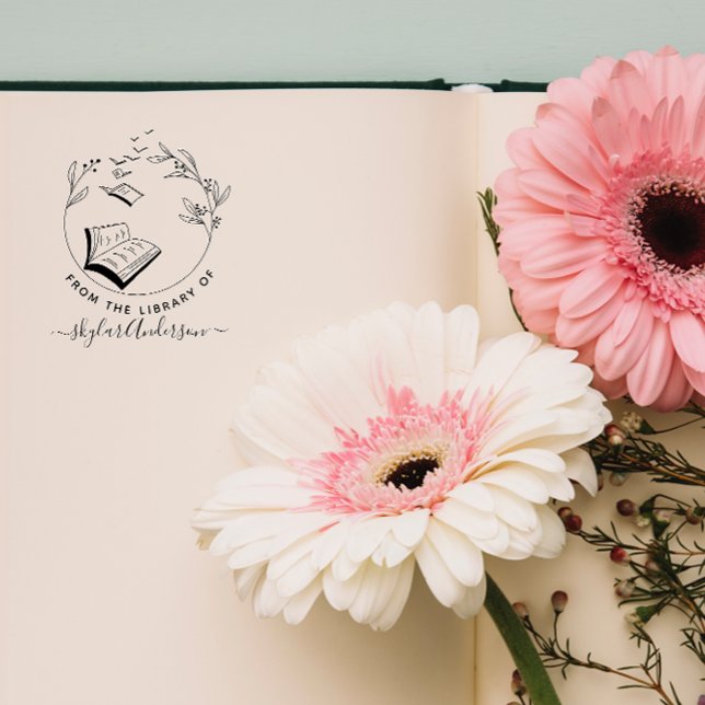 Elegant handgezeichnet Buchvögel aus der Bibliothe Permastempel (Von Creator hochgeladen)