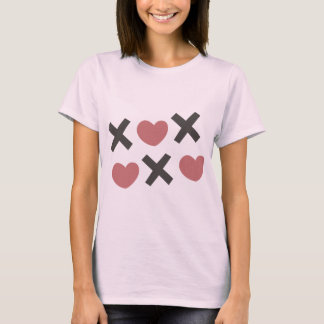 Elegant handGezeichnet Design der Red Hearts Liebe T-Shirt