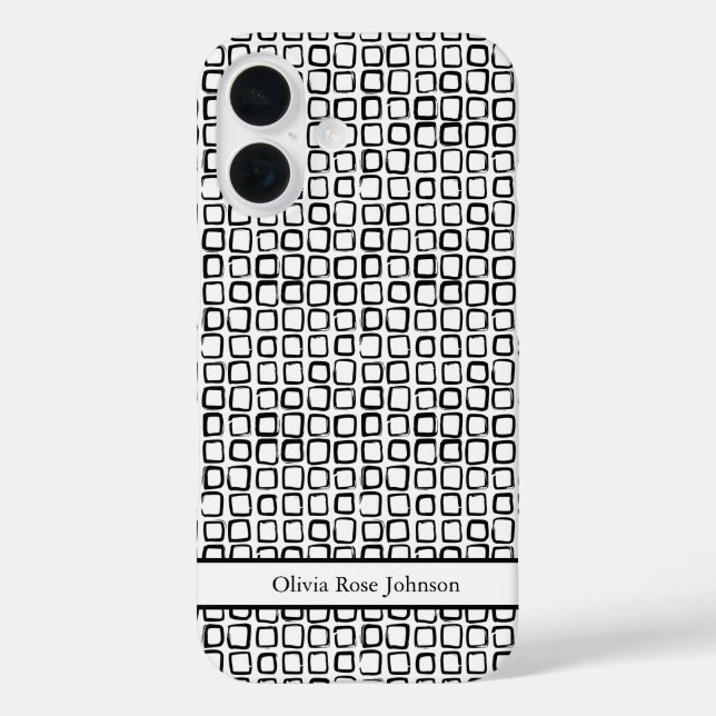 Elegant handGezeichnet Squares Case-Mate iPhone Ca Hülle (Rückseite)