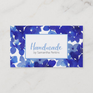 Elegant Handmade Blue Blume Hydrangea Visitenkarte