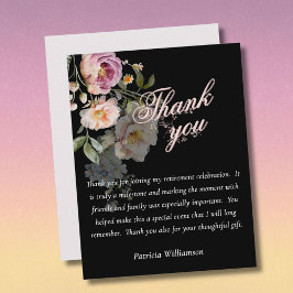 Elegant Handpainted Floral Budget Retirement Dankeskarte