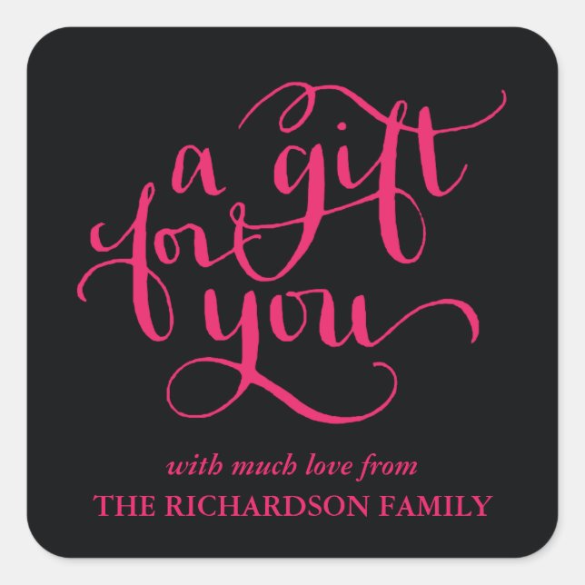 ELEGANT HANDSCHRIFTLICHE SCRIPT GIFT TAG STICKERS (Vorderseite)