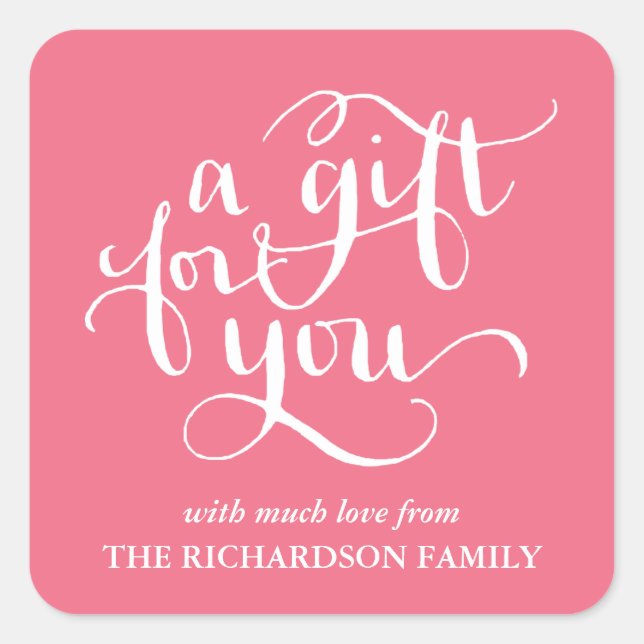 ELEGANT HANDSCHRIFTLICHE SCRIPT GIFT TAG STICKERS (Vorderseite)