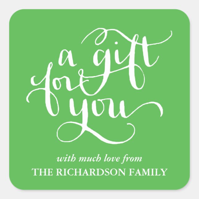ELEGANT HANDSCHRIFTLICHE SCRIPT GIFT TAG STICKERS (Vorderseite)
