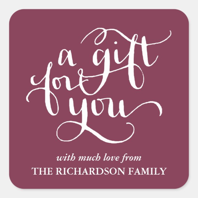 ELEGANT HANDSCHRIFTLICHE SCRIPT GIFT TAG STICKERS (Vorderseite)