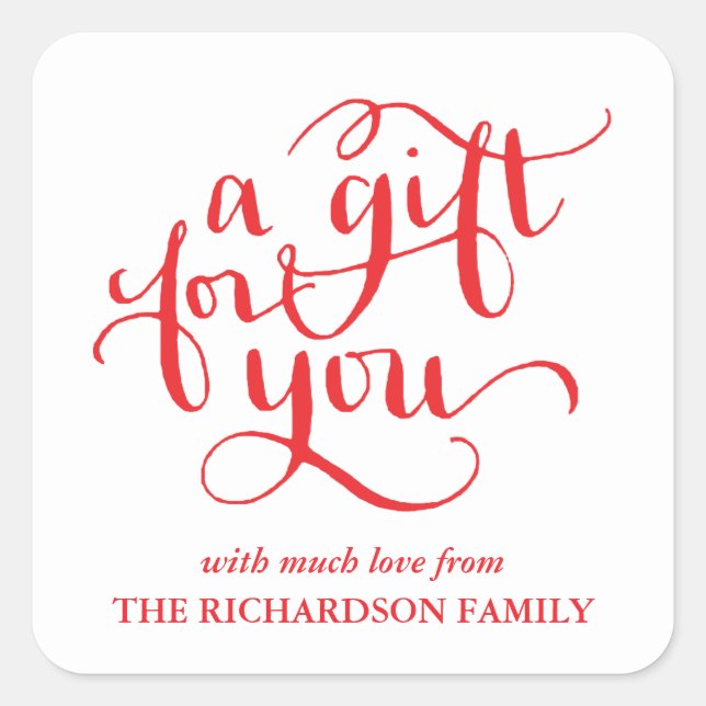 ELEGANT HANDSCHRIFTLICHE SCRIPT GIFT TAG STICKERS (Vorderseite)