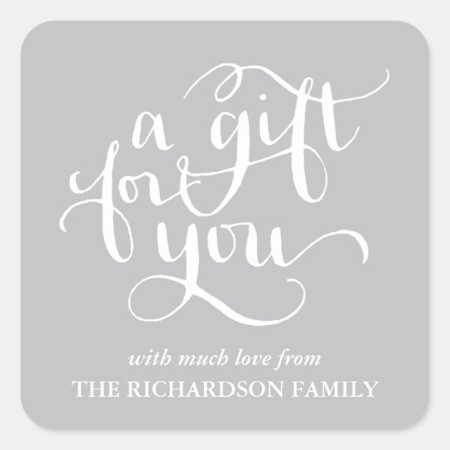 ELEGANT HANDSCHRIFTLICHE SCRIPT GIFT TAG STICKERS (Vorderseite)