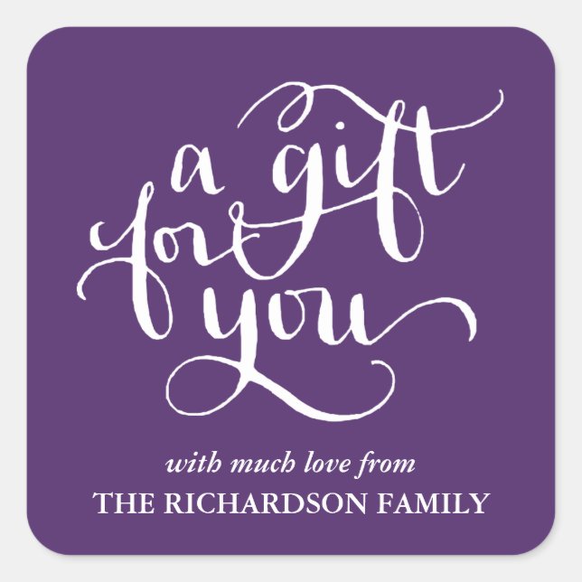 ELEGANT HANDSCHRIFTLICHE SCRIPT GIFT TAG STICKERS (Vorderseite)