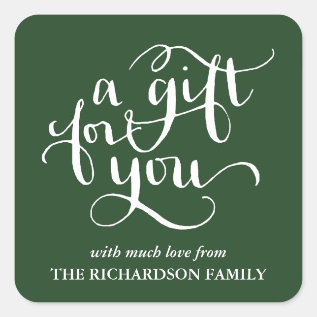 ELEGANT HANDSCHRIFTLICHE SCRIPT GIFT TAG STICKERS (Vorderseite)