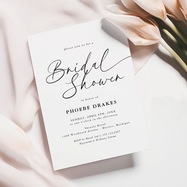 Elegant Handwritten Script Bridal Shower Einladung (Von Creator hochgeladen)