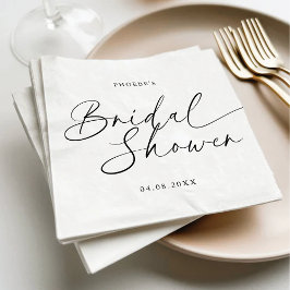 Elegant Handwritten Script Bridal Shower Napkins Serviette