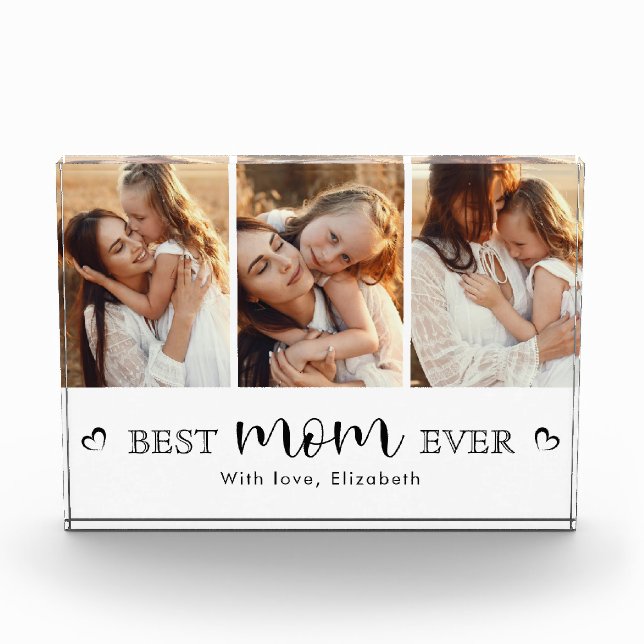 Elegant Handwritten Script Mother’s Day Keepsake Fotoblock (Vorderseite)