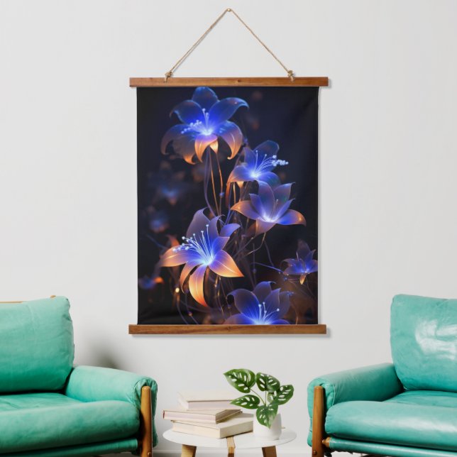 elegant Hanging Tapestry modern chic abstract Wandteppich Mit Holzrahmen (Wohnzimmer)