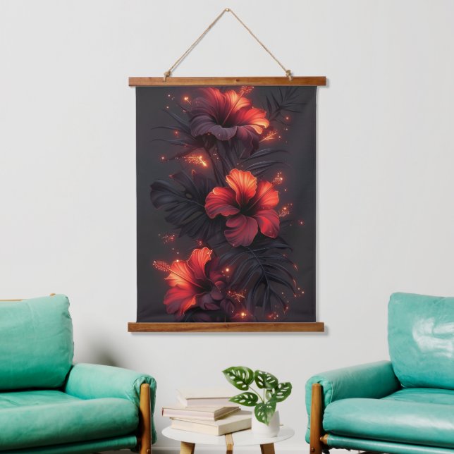 elegant Hanging Tapestry modern chic abstract Wandteppich Mit Holzrahmen (Wohnzimmer)