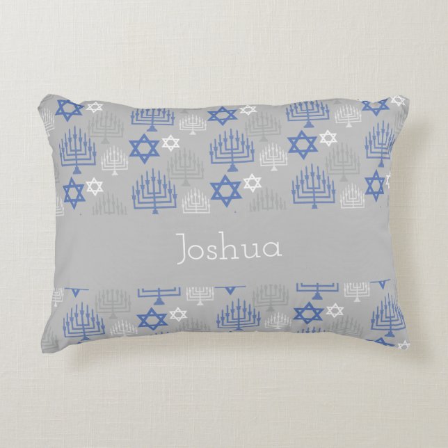 Elegant Hanukkah Holiday Pattern Dekokissen (Vorderseite)