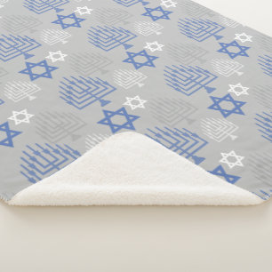 Elegant Hanukkah Holiday Pattern Sherpadecke