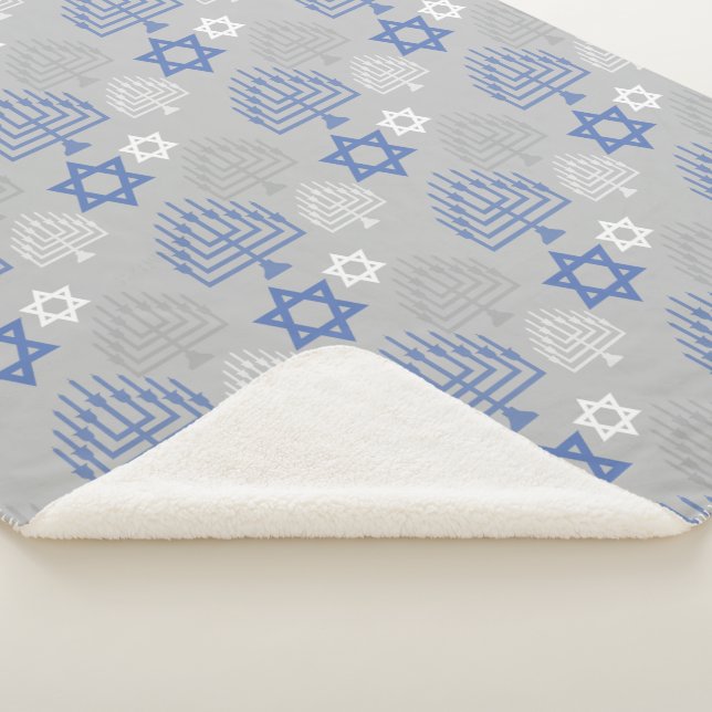 Elegant Hanukkah Holiday Pattern Sherpadecke (3/4)