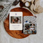 Elegant Hanukkah Menorah | Fotos Feiertagskarte<br><div class="desc">Feiern Sie das Festival der Lichter mit dieser eleganten zweiseitigen Hanukkah-Fotokarte mit modernem Menorah-Design und individualisierbarem Foto. Die Vorderseite hebt Ihren herzlichen Urlaub mit Platz für ein Lieblingsfoto hervor, während die Rückseite bietet Platz für drei zusätzliche Fotos, umgeben von festlichen Hanukkah-Details. Personalisieren Sie mit Ihrem Familiennamen und Ihrer Botschaft, um...</div>