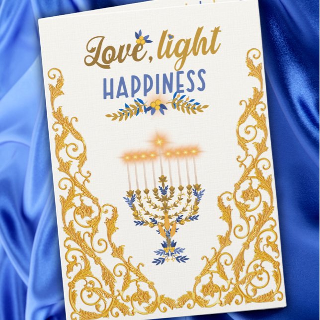 Elegant Hanukkah Menorah Karte (Von Creator hochgeladen)